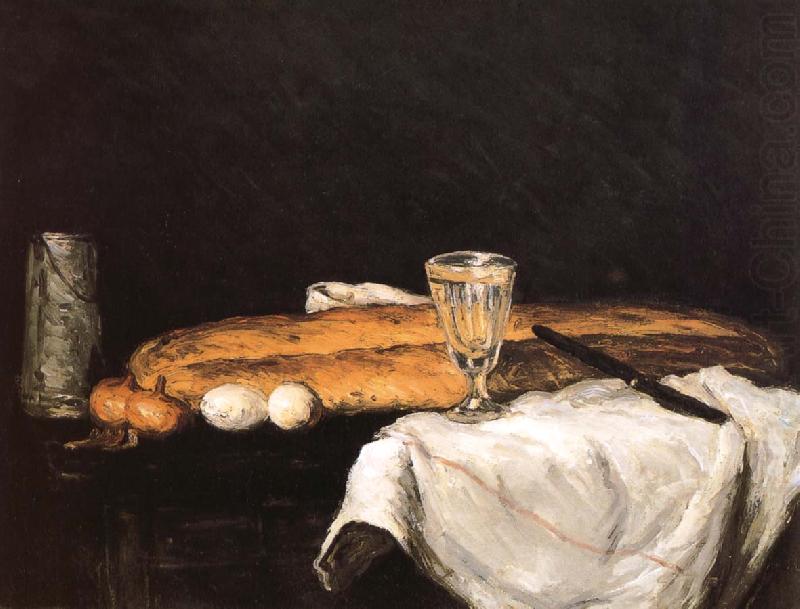 Still life egg bread, Paul Cezanne